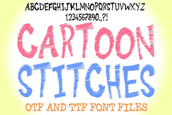 Cartoon Stitches: A Playful Font for Crafty Creativity