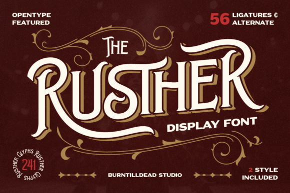Rusther Regular: A Bold Display Font with Timeless Elegance